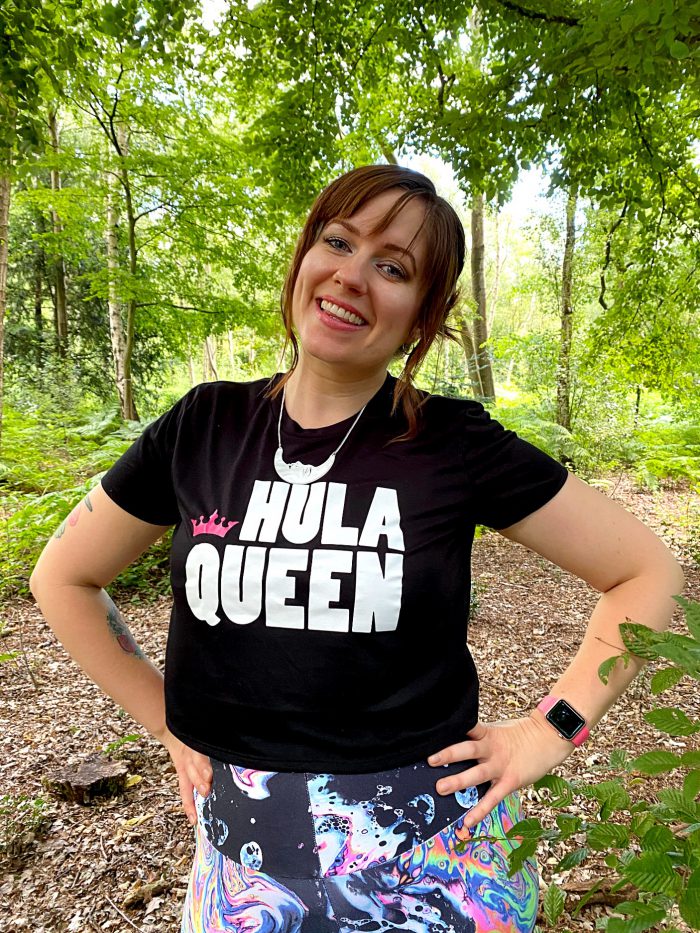 Woman modelling Black Hula Queen Cropped Tee